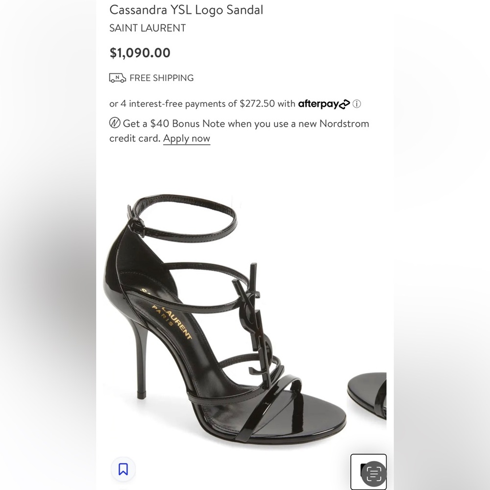 YSL Black Monogram Brass Heals
